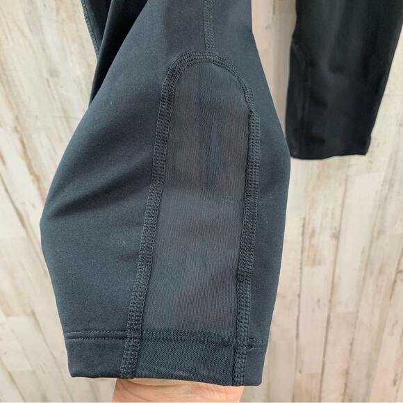 Nike Running Black Cropped Leggings Mesh Panels Compression - Picture 5 of 5